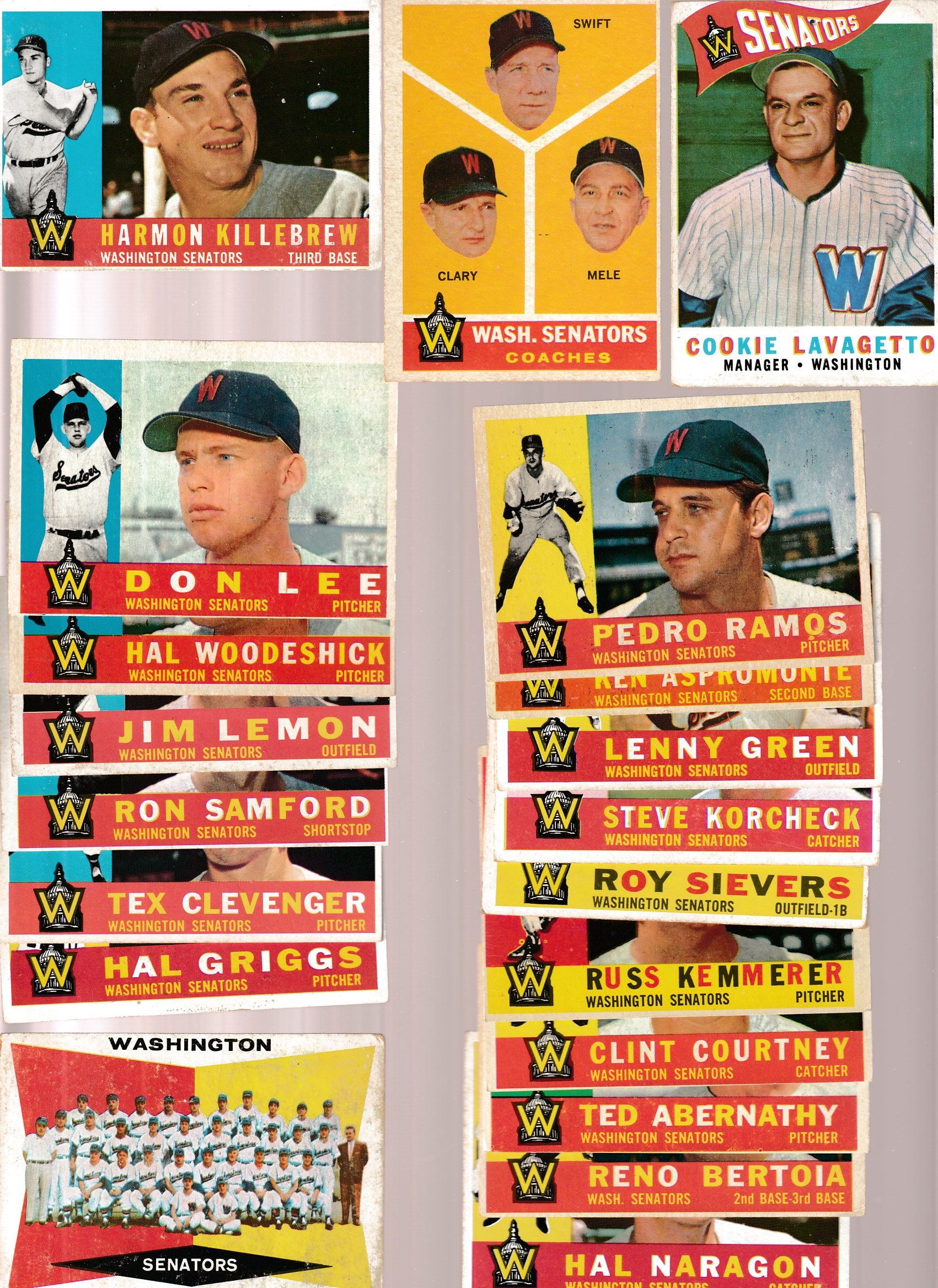 1960 Topps  - SENATORS Starter Team Set/Lot (24/33) Baseball cards value