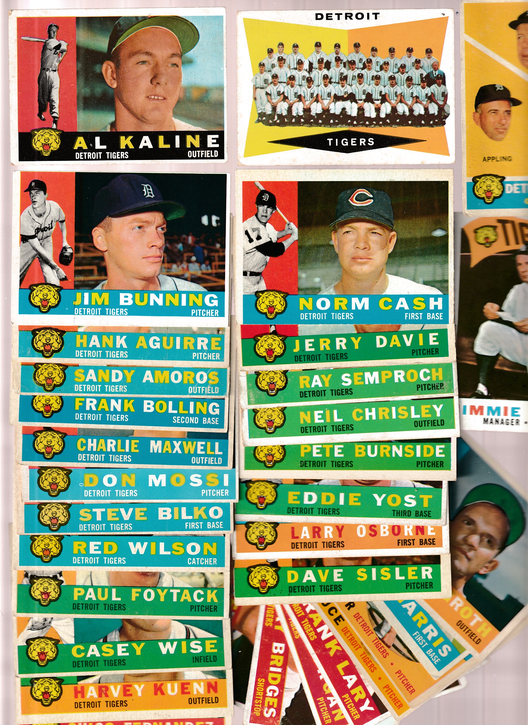 1960 Topps  - TIGERS Near Complete Team Set/Lot (32/33) w/Al Kaline Baseball cards value