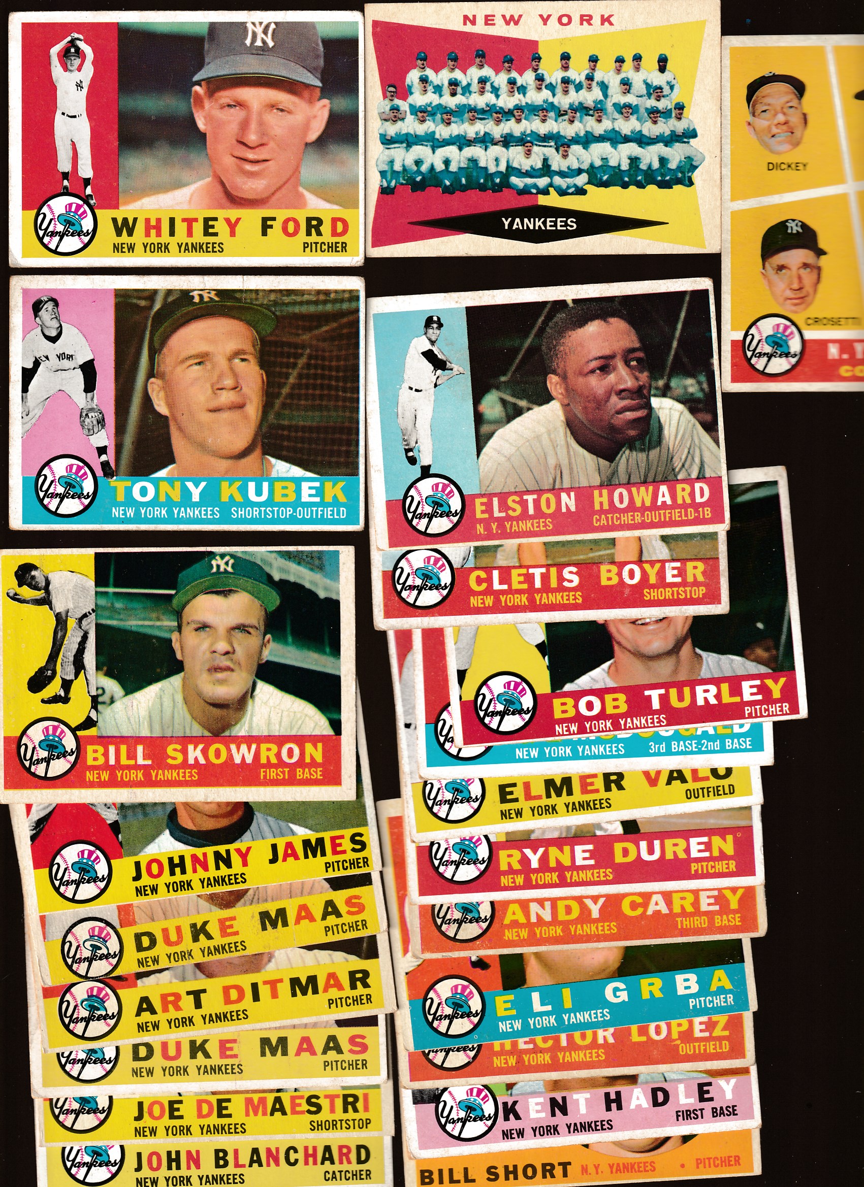 1960 Topps  - YANKEES Starter Team Set/Lot (21 cards) Baseball cards value