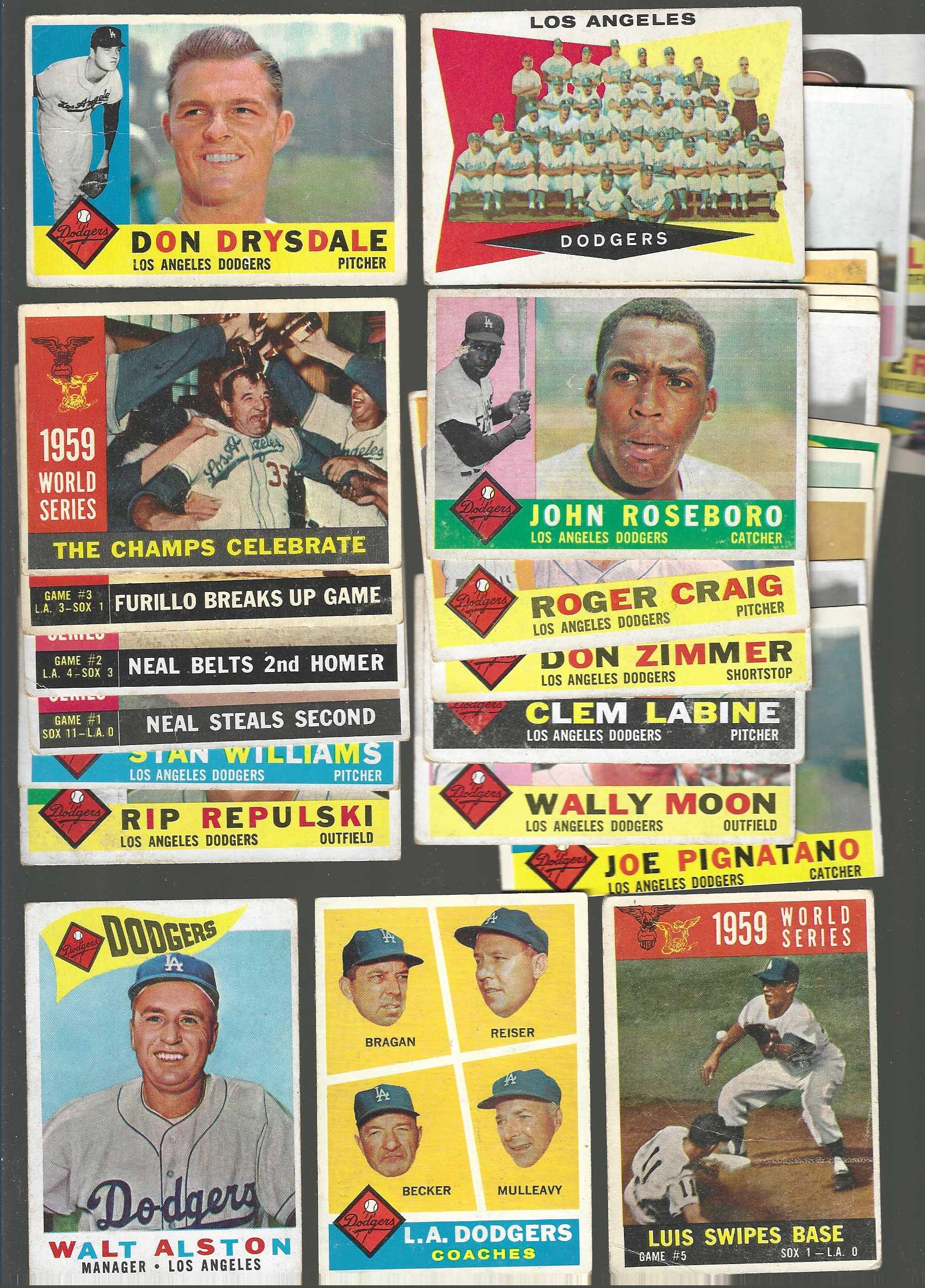 1960 Topps  - DODGERS Near Complete Team Set/Lot (30 cards) Baseball cards value