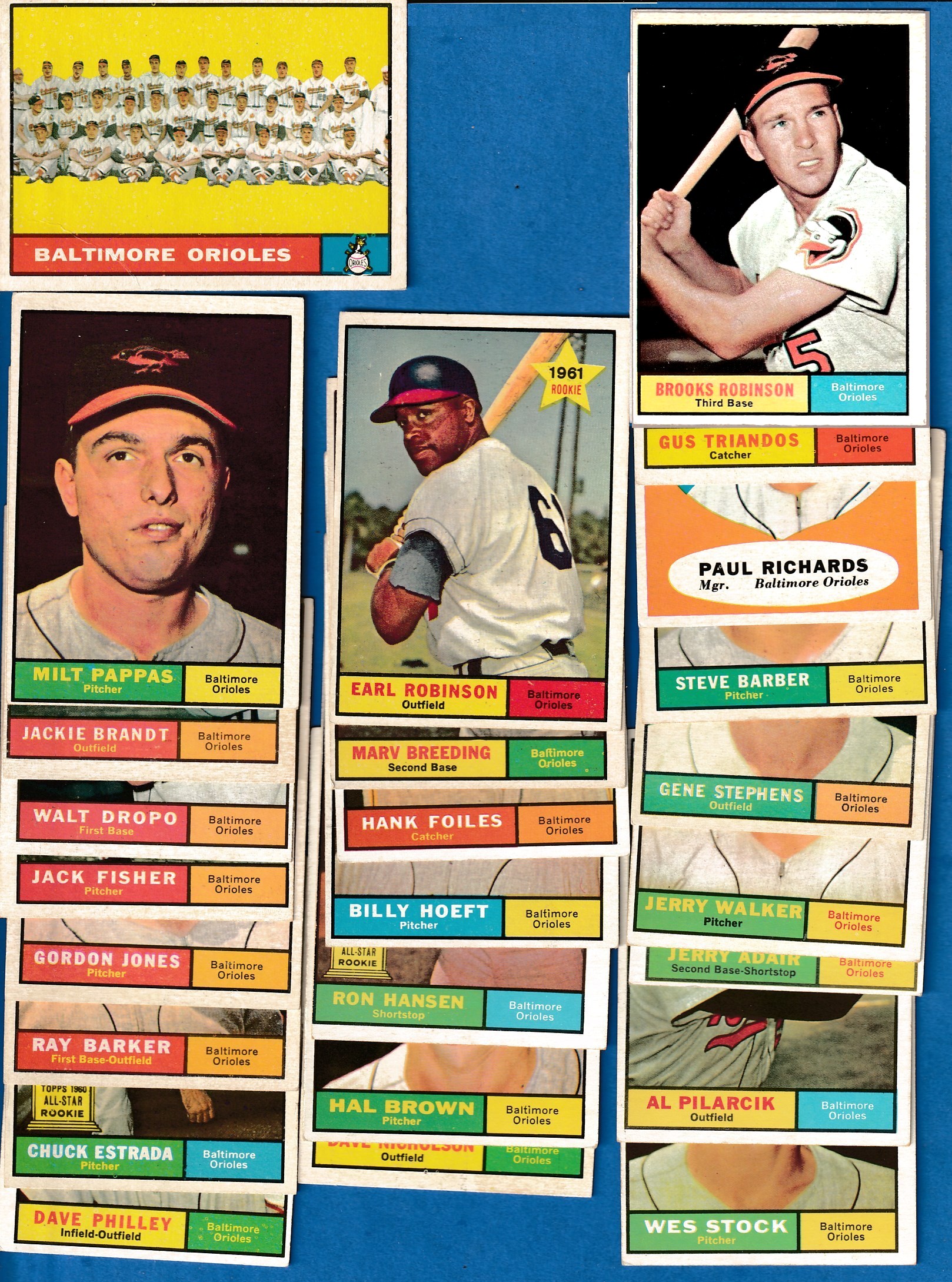 1961 Topps  - ORIOLES - COMPLETE LOW# TEAM SET (25 cards) Baseball cards value
