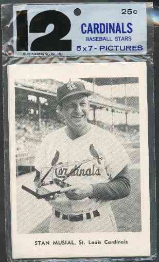 1961 CARDINALS Jay Publishing Photos TEAM SET w/Musial on top (12 photos) Baseball cards value