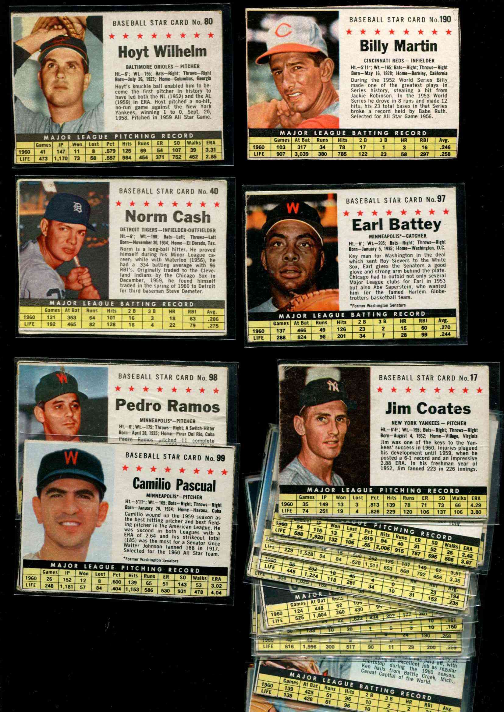  1961 Post  - Lot of (24) different with Hoyt Wilhelm,Billy Martin ... Baseball cards value