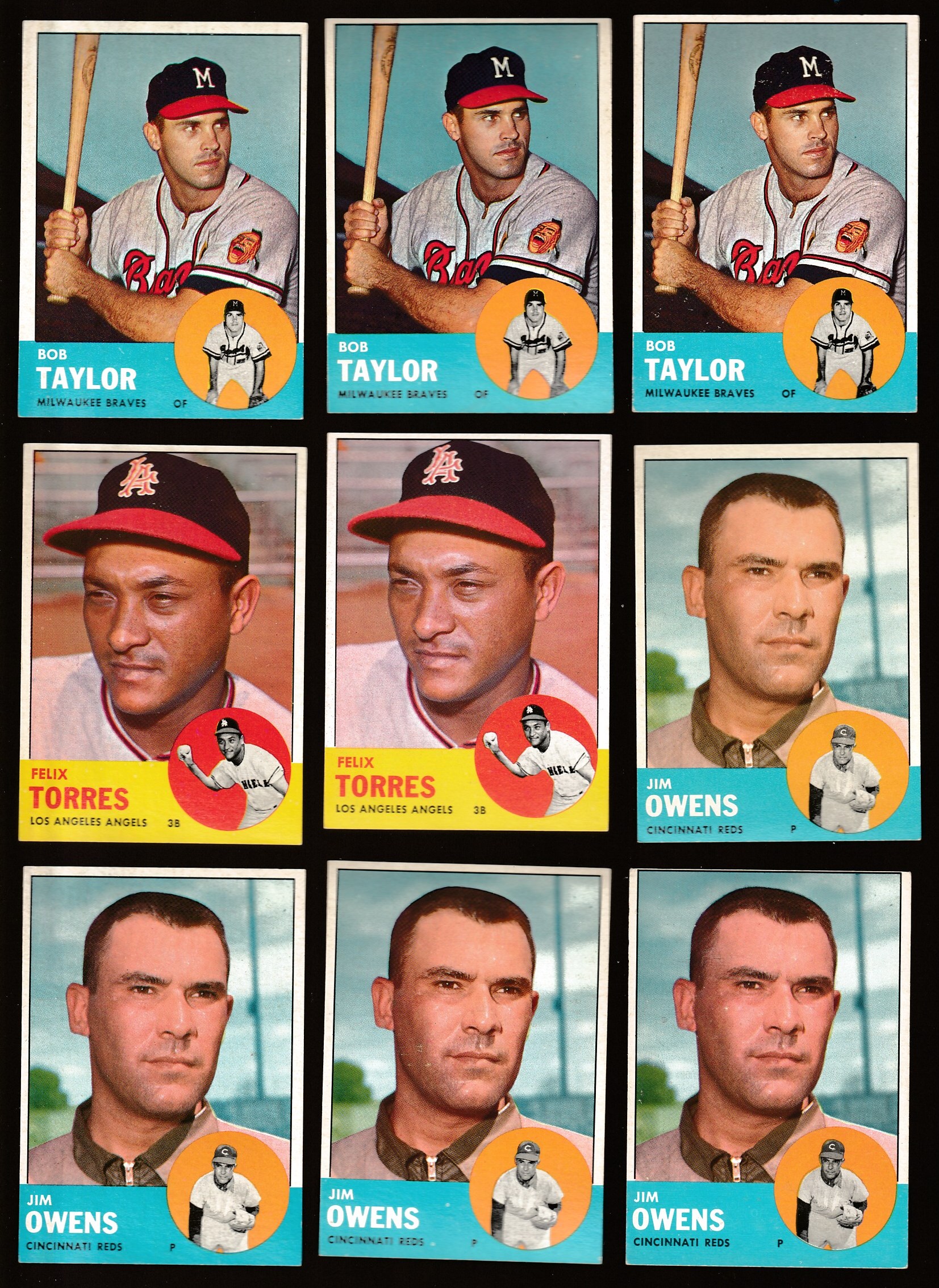 1963 Topps #481 Bob Taylor SCARCEST MID SERIES (Braves) Baseball cards value