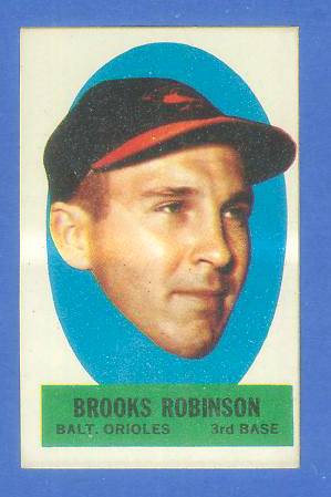 1963 Topps Peel-Offs 'Blank-Back' - Brooks Robinson (Orioles) Baseball cards value