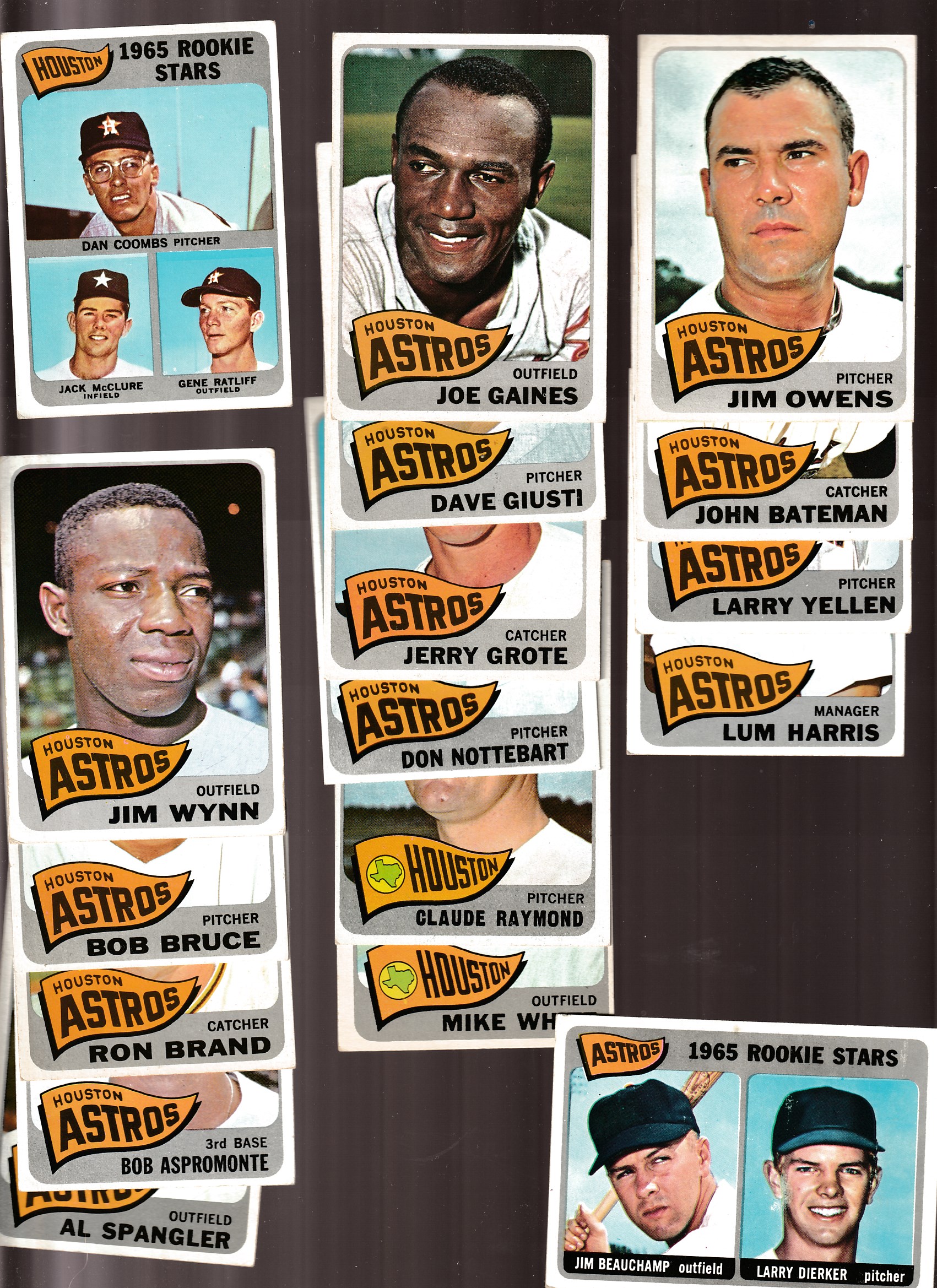 1965 Topps  - ASTROS Near Complete TEAM SET/Lot (16/25) diff. Baseball cards value