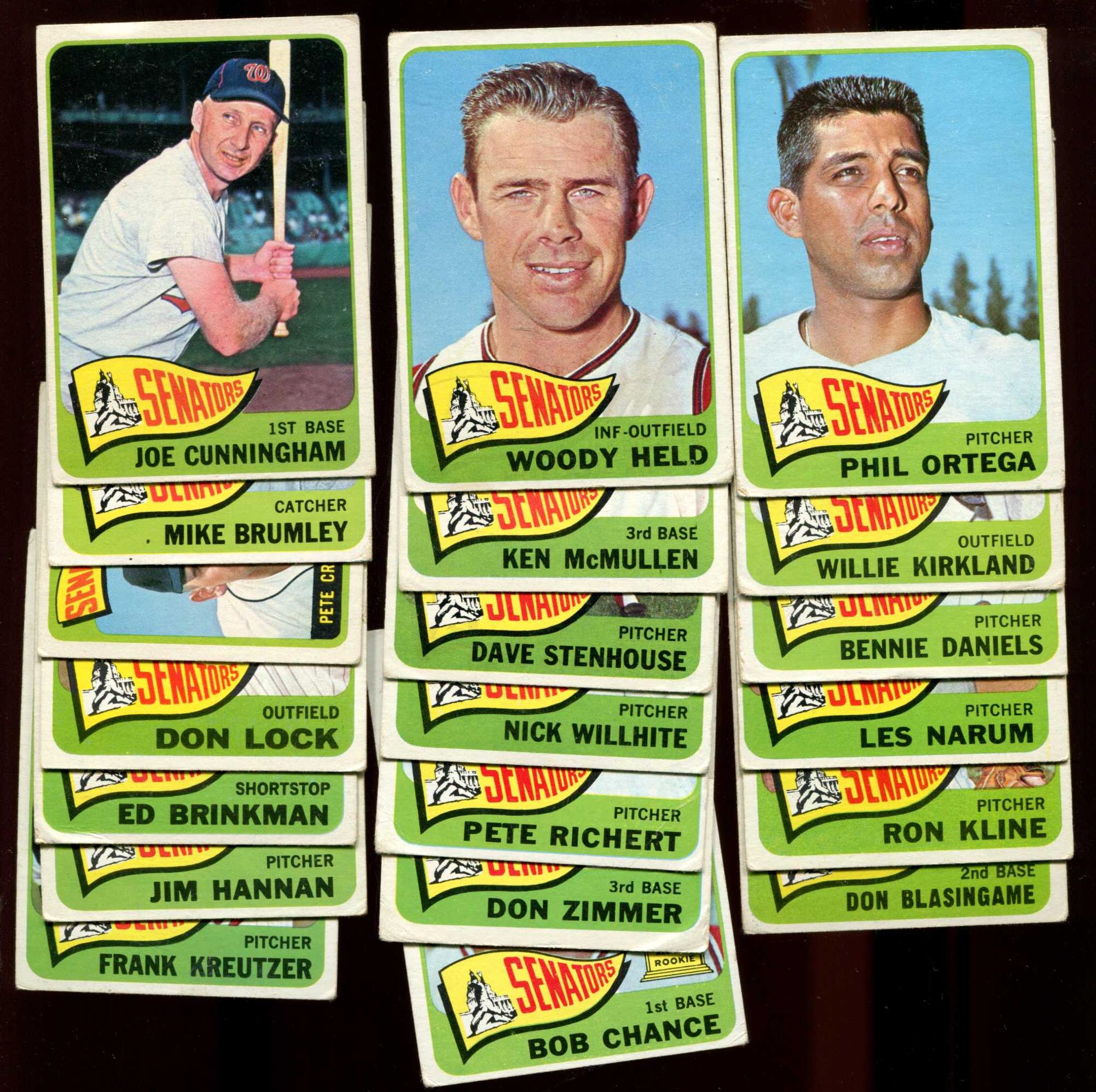 1965 Topps  - SENATORS - COMPLETE TEAM SET (27/27) Baseball cards value
