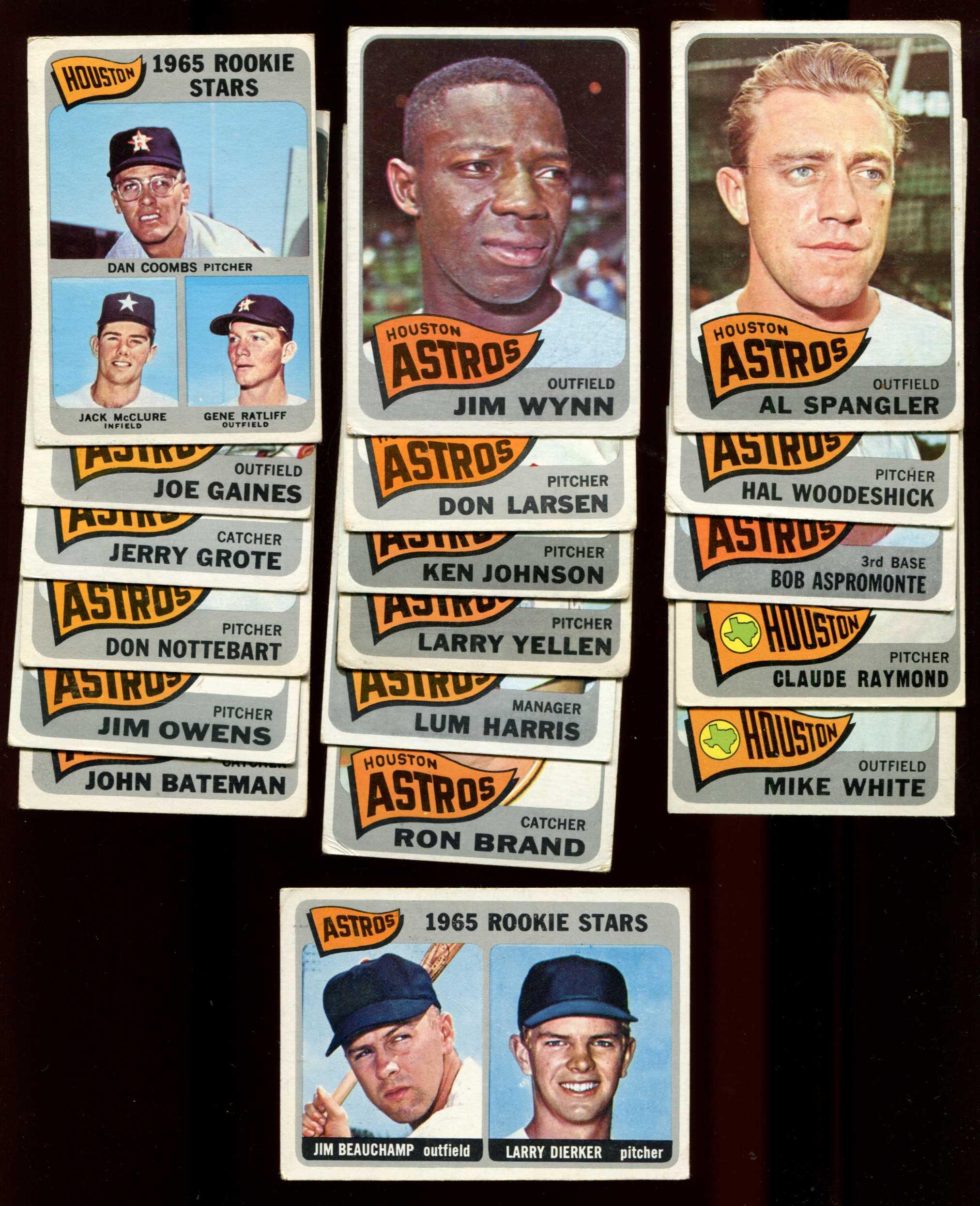 1965 Topps ASTROS Near Complete TEAM SET/Lot (21/25) diff.