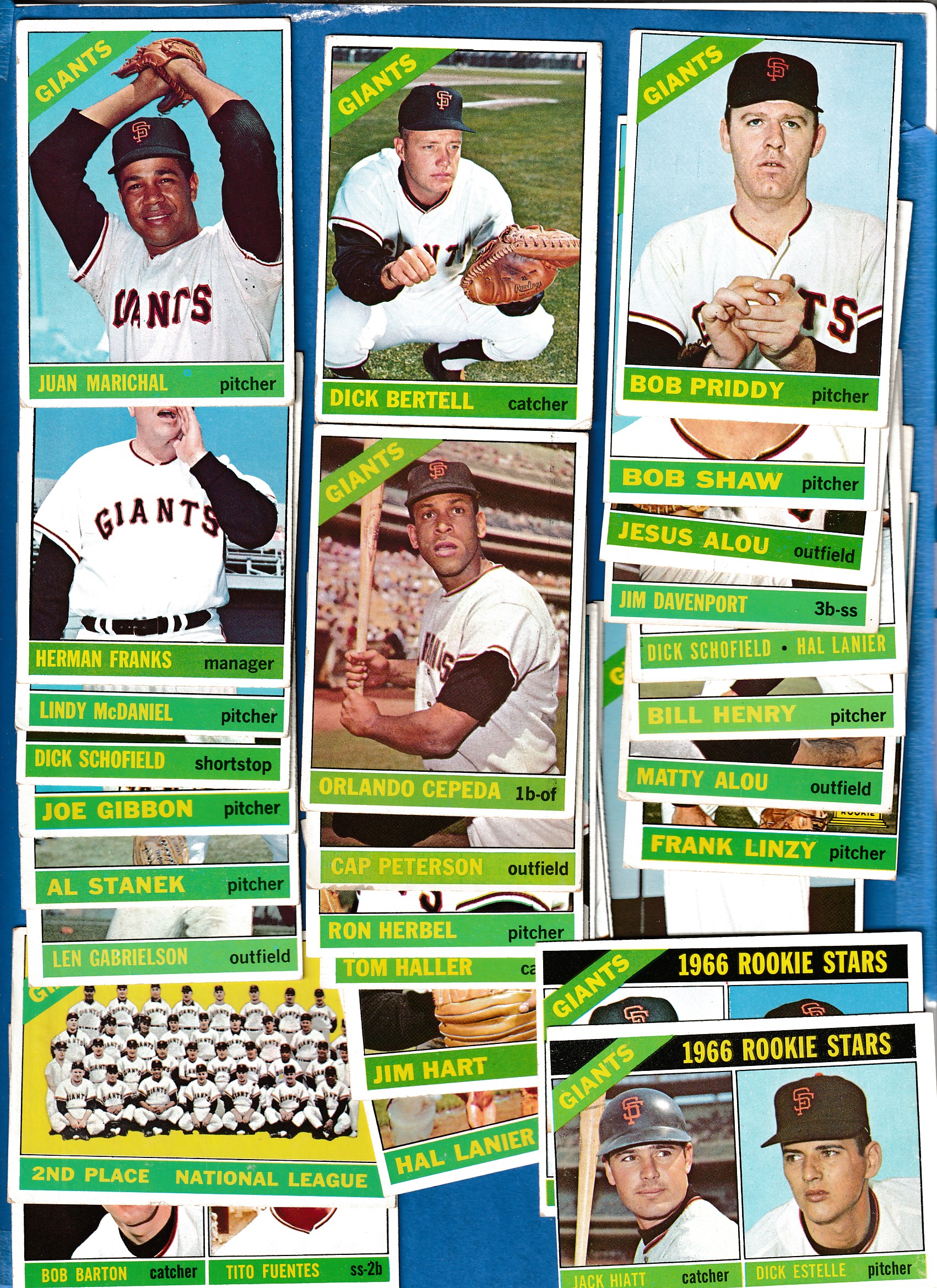 1966 Topps  - GIANTS - Near Complete TEAM SET/Lot (23/30) + bonus card Baseball cards value