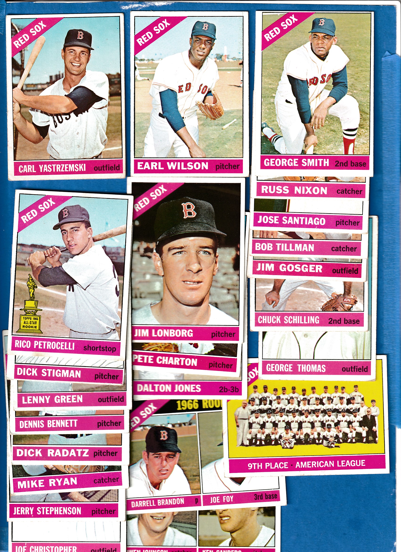 1966 Topps  - RED SOX - Near Complete TEAM SET/Lot (24/29 cards) Baseball cards value