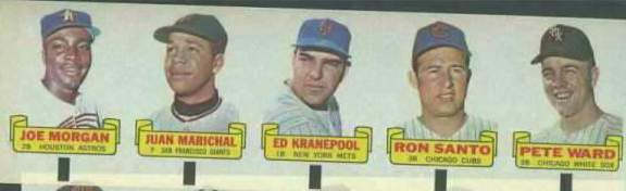  1966 Topps RUB-OFFS - UNCUT STRIP of 15 Rub-Offs with JUAN MARICHAL ! Baseball cards value