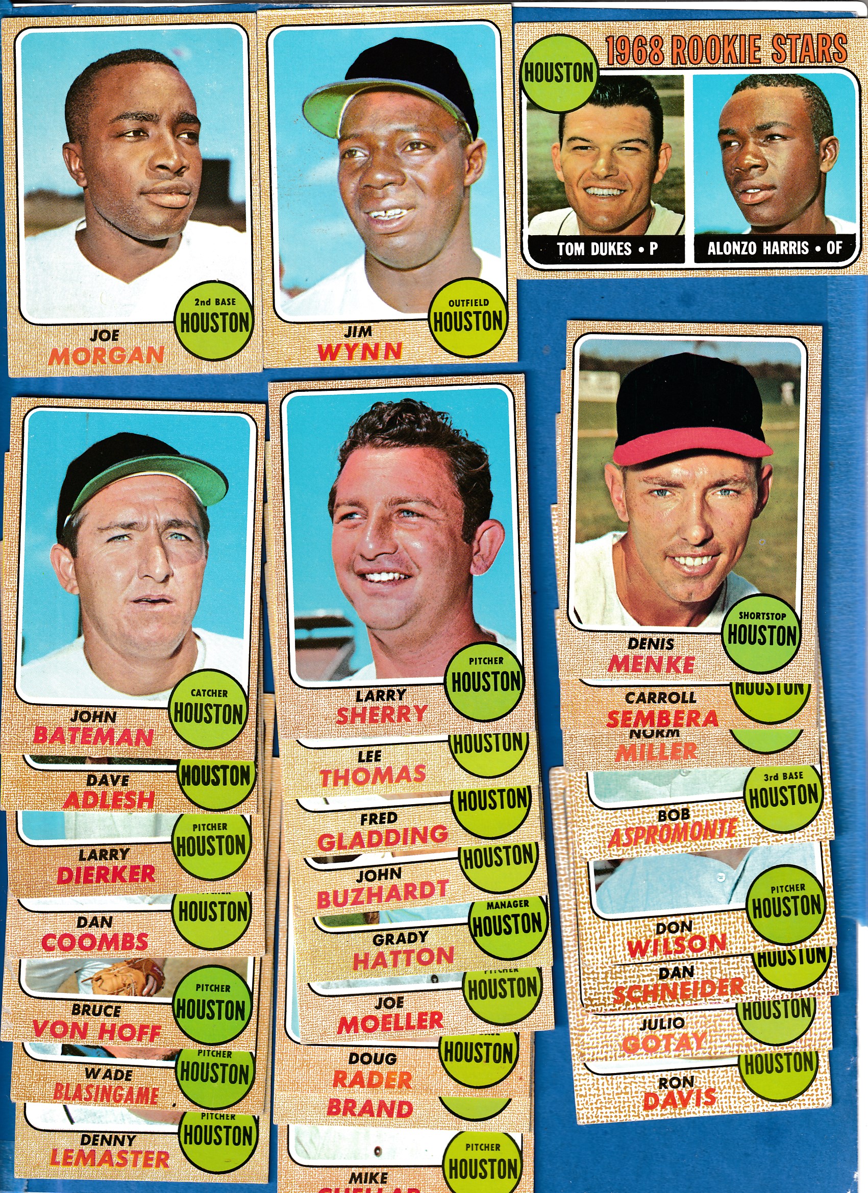 1968 Topps  - ASTROS Near Complete TEAM SET/Lot (28/29 cards) Baseball cards value
