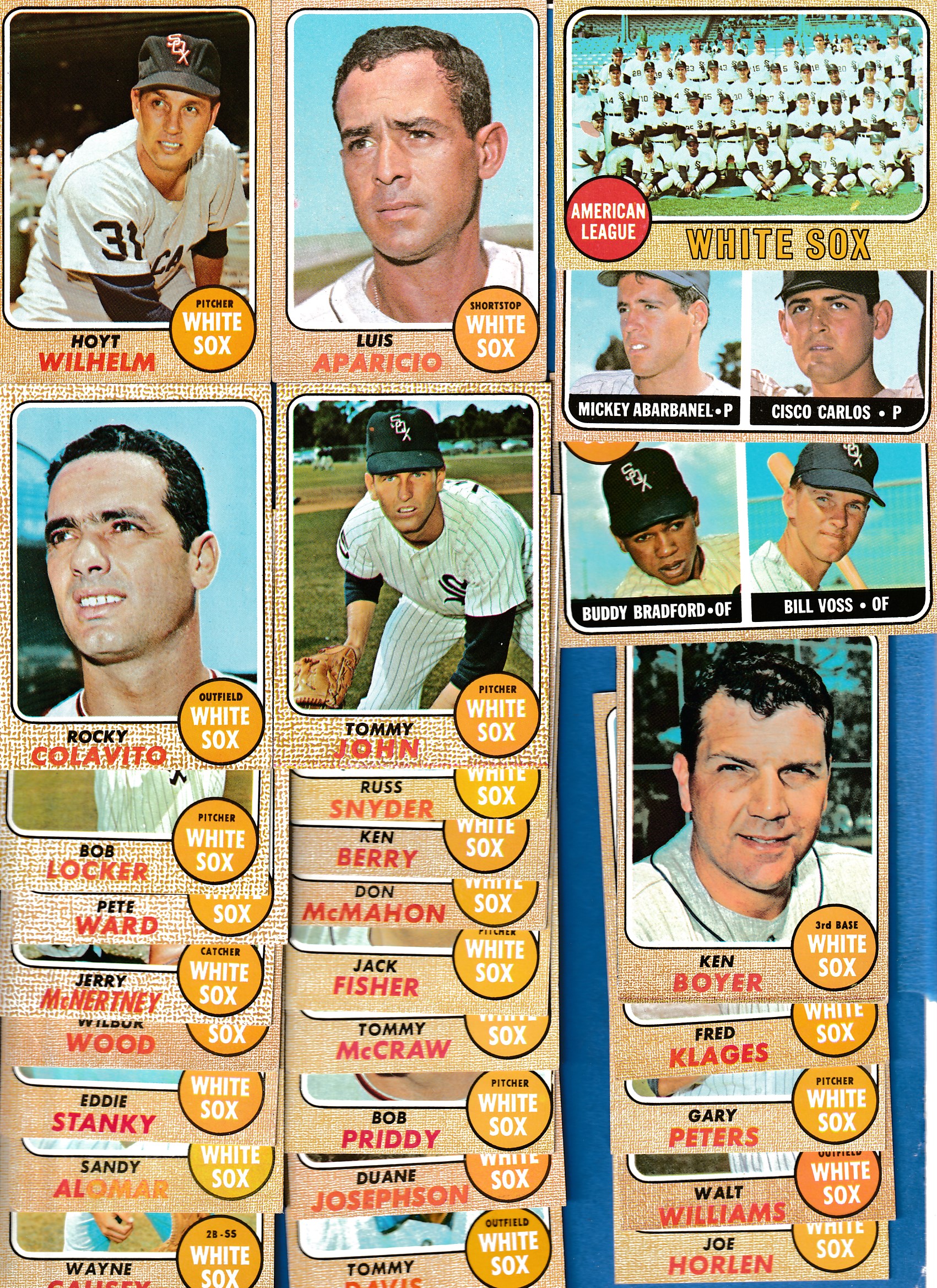 1968 Topps  - WHITE SOX Near COMPLETE TEAM SET (26/27) Baseball cards value