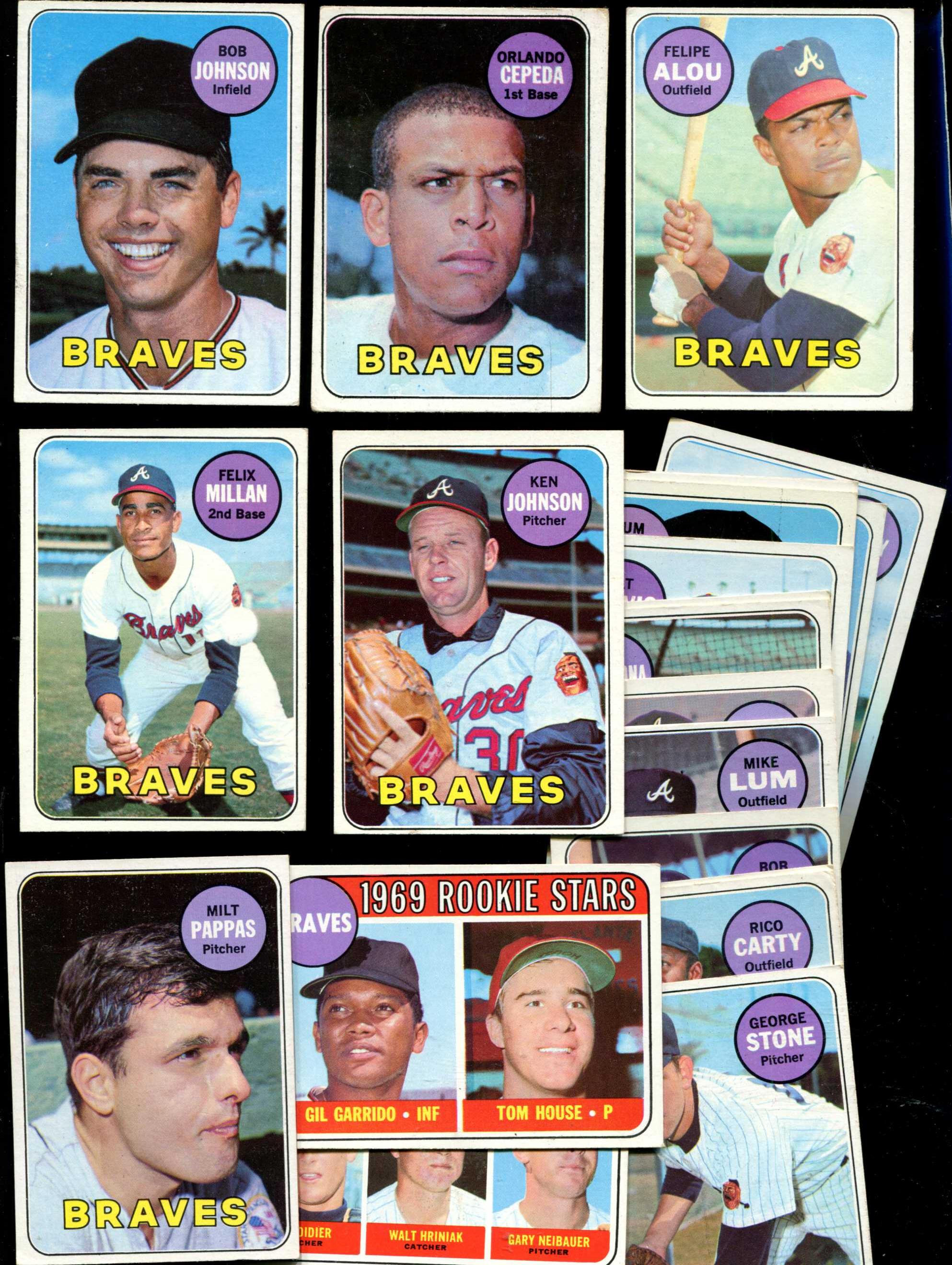 1969 Topps  - BRAVES Near TEAM SET/Lot (23/25 cards) Baseball cards value