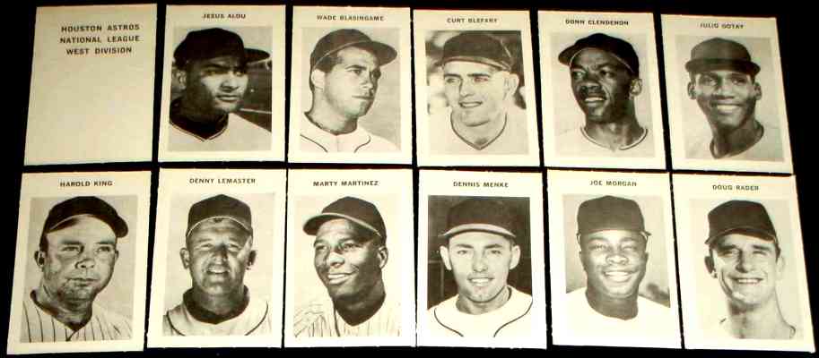   Astros - 1969 Milton Bradley - COMPLETE TEAM SET (12) w/Header ! Baseball cards value