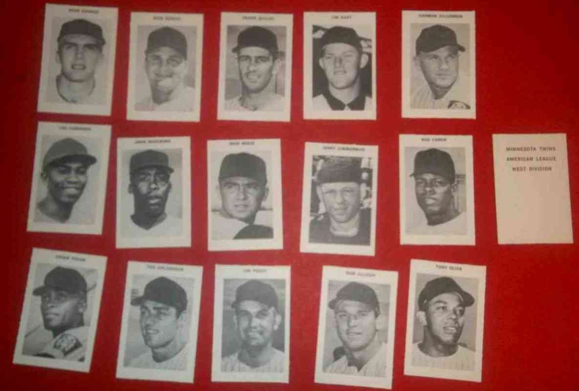   Twins - 1969 Milton Bradley COMPLETE TEAM SET (16) w/Header ! Baseball cards value