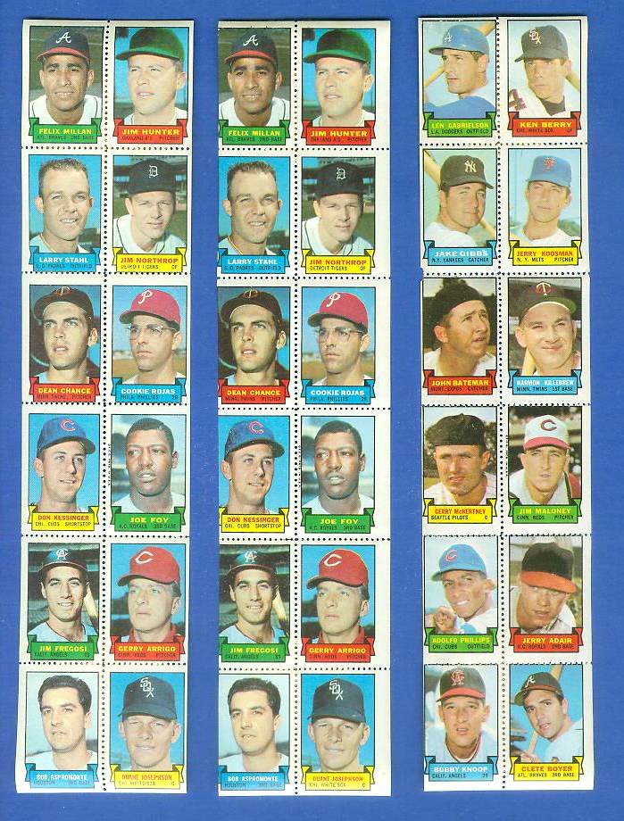 1969 Topps STAMP STRIP [v]- Len Gabrielson,HARMON KILLEBREW,Jim Maloney Baseball cards value