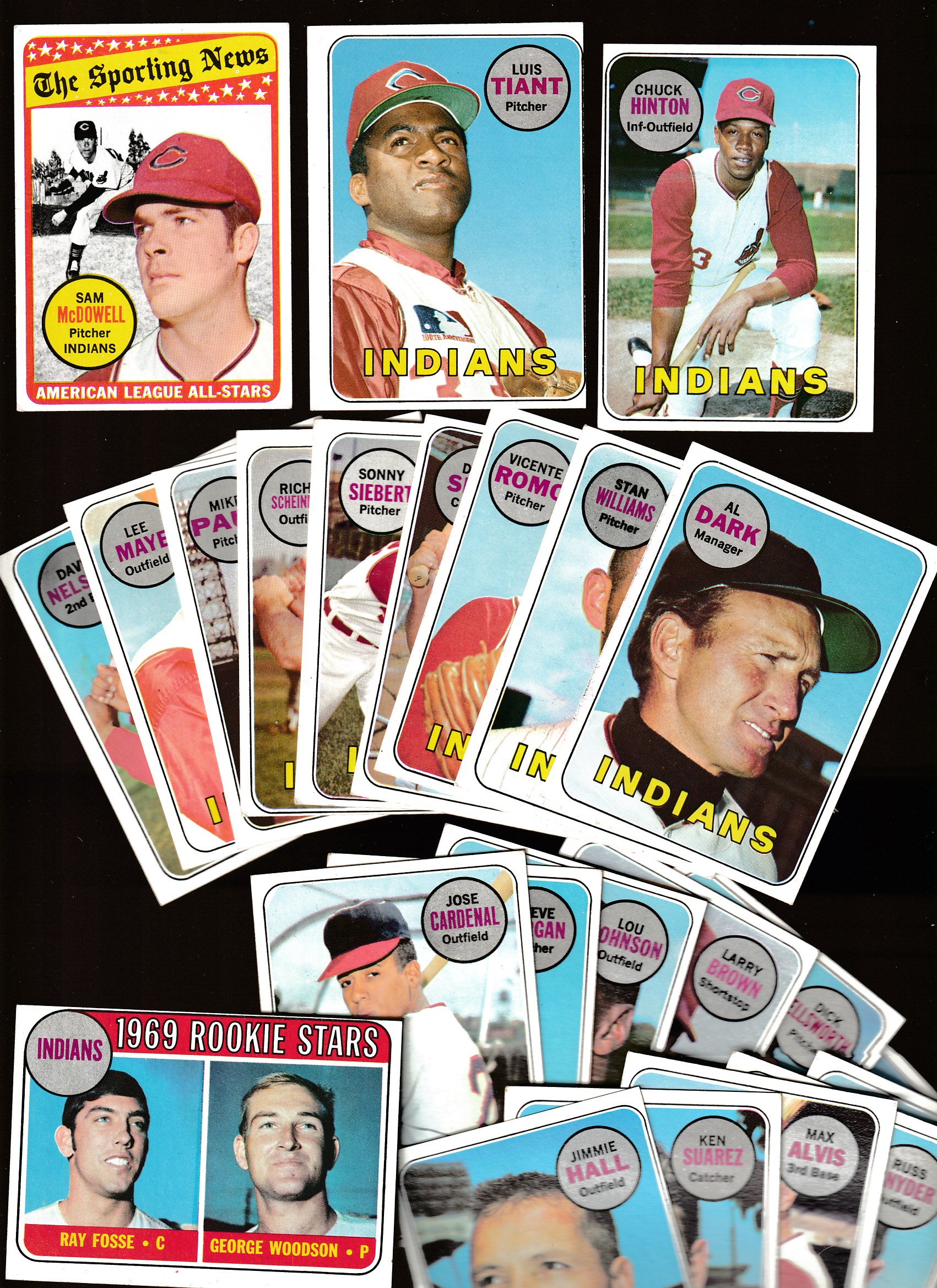 1969 Topps  - INDIANS Near TEAM SET/Lot (23/26 cards) plus McDowell A.S. Baseball cards value