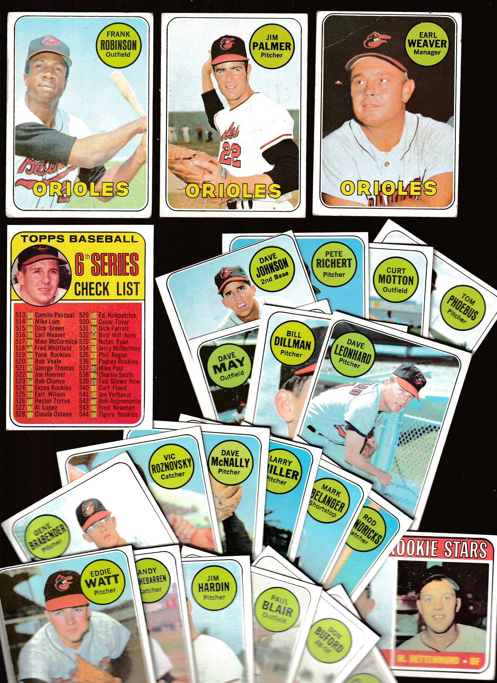 1969 Topps  - ORIOLES Near TEAM SET/Lot (23/26)+(2) BONUS Brooks Robinsons Baseball cards value