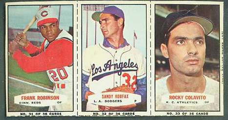 1964 Bazooka COMPLETE PANEL #31-33 SANDY KOUFAX/Frank Robinson ... Baseball cards value