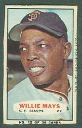 1964 Bazooka #12 WILLIE MAYS (Giants) Baseball cards value