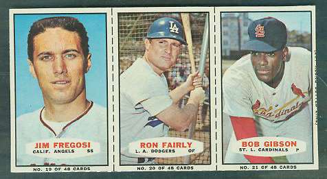 1967 Bazooka COMPLETE PANEL #19-21 BOB GIBSON/Jim Fregosi/Ron Fairly Baseball cards value