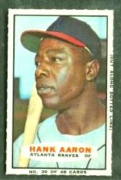  Hank Aaron - 1967 Bazooka #30 (Braves) Baseball cards value