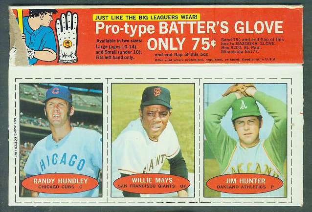 1971 Bazooka BOX - WILLIE MAYS/Jim 'Catfish' Hunter/Randy Hundley Baseball cards value