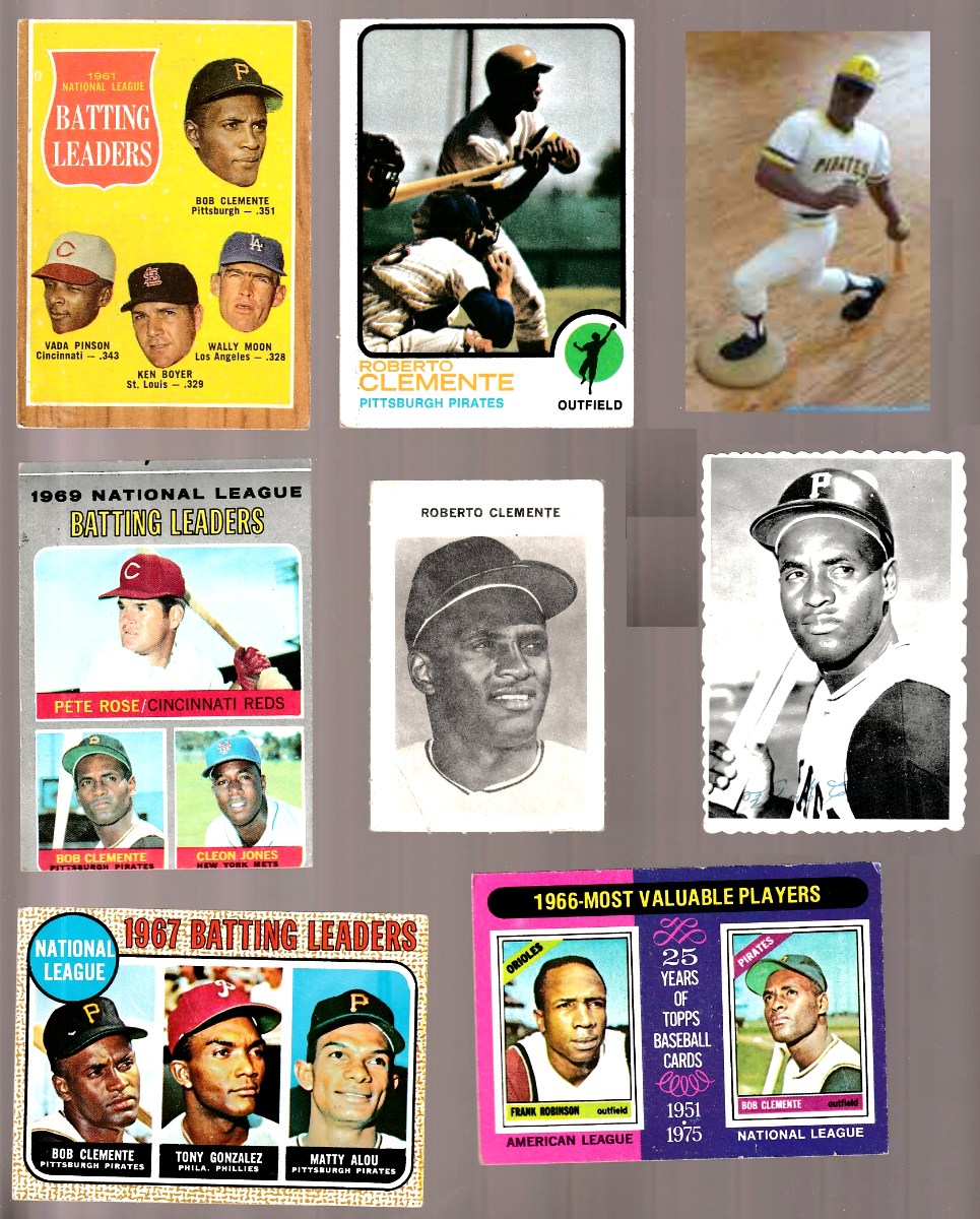  ROBERTO CLEMENTE - 1962-1996 Lot - (8) different items Baseball cards value