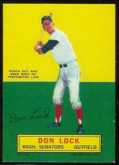 1964 Topps Stand-Ups/Standups - Don Lock SHORT PRINT [#a] (Senators) Baseball cards value