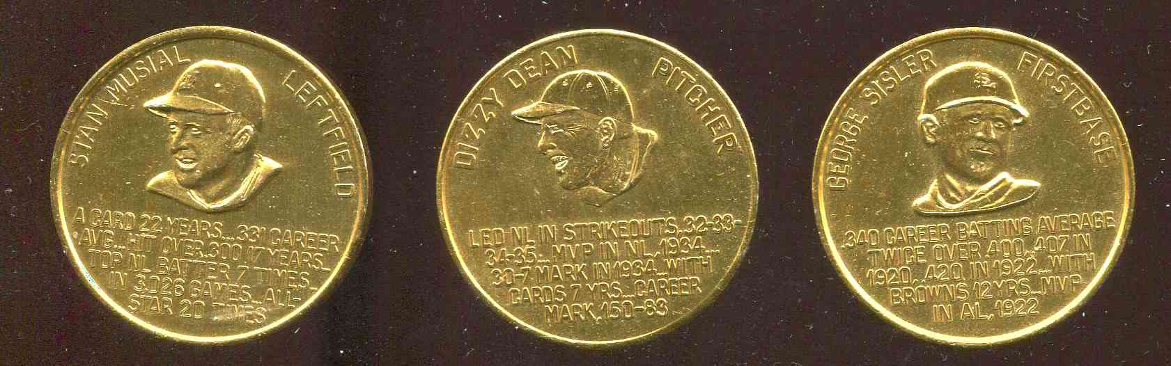 1966 Busch Stadium Immortals COIN - Stan Musial (Cardinals) Baseball cards value