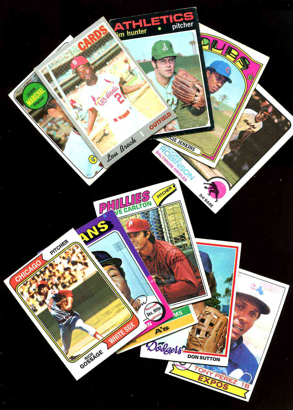  1969-1979 Collection (11) diff. HALL-OF-FAMERS [#g] - 1 from each year !! Baseball cards value