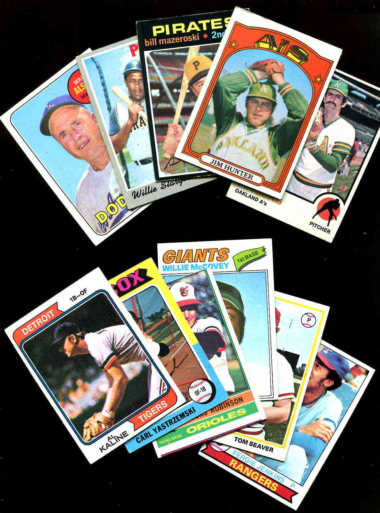  1969-1979 Collection (11) diff. HALL-OF-FAMERS [#h] - 1 from each year !! Baseball cards value