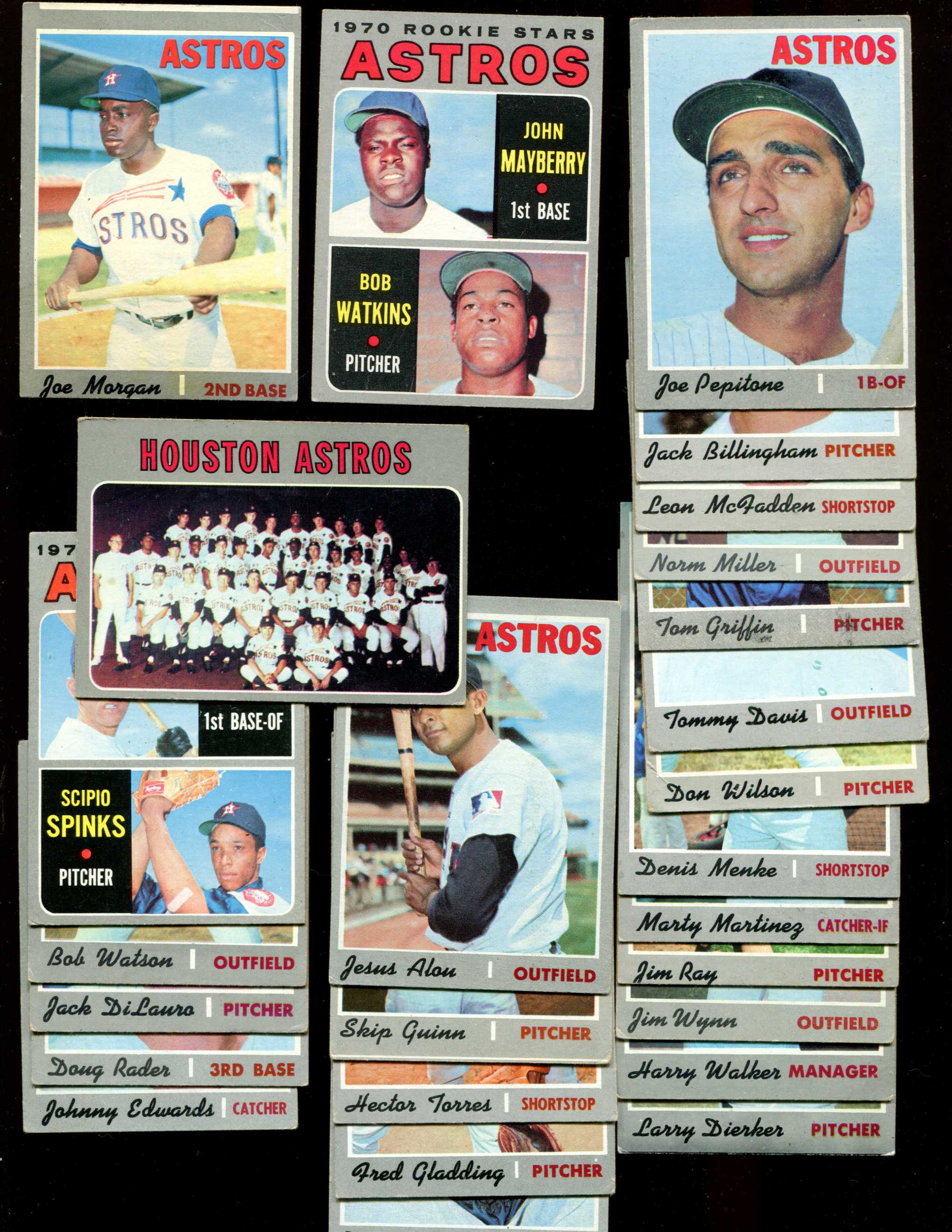 1970 Topps - Astros COMPLETE TEAM SET/Lot of (26,w/2 Hi#s) Baseball cards value
