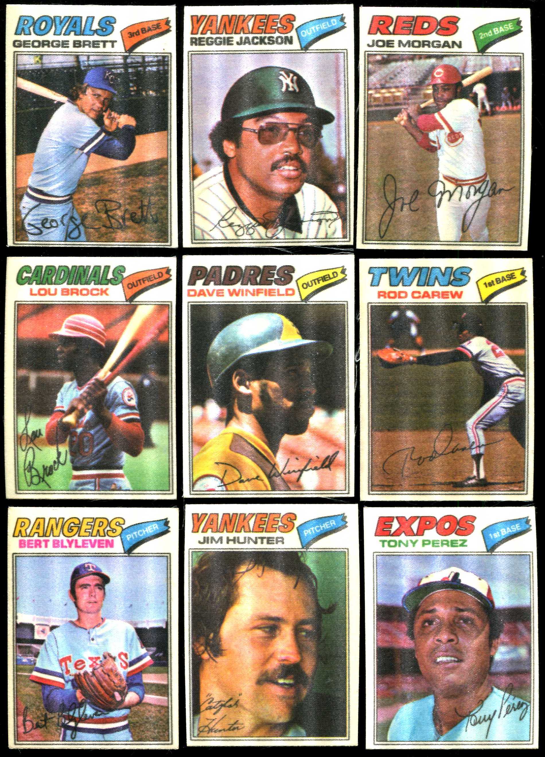 1977 Topps Cloth Stickers  - HALL-of-FAMERS Lot of (9) different !!! Baseball cards value