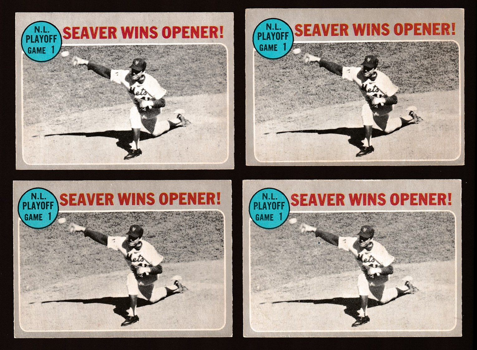 1970 O-Pee-Chee/OPC #195 N.L Playoff Game #1 (pictures Tom Seaver) (Mets vs Baseball cards value