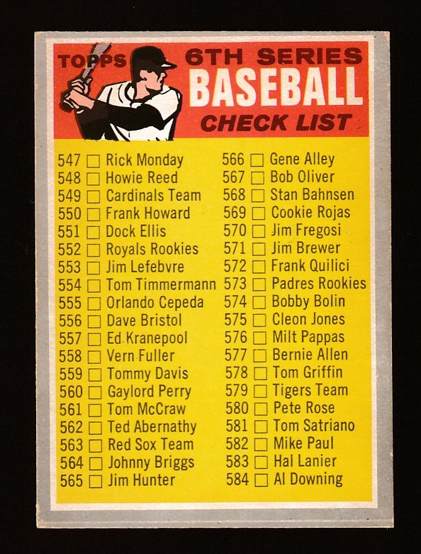 1970 O-Pee-Chee/OPC #542 Checklist #547-633 Baseball cards value