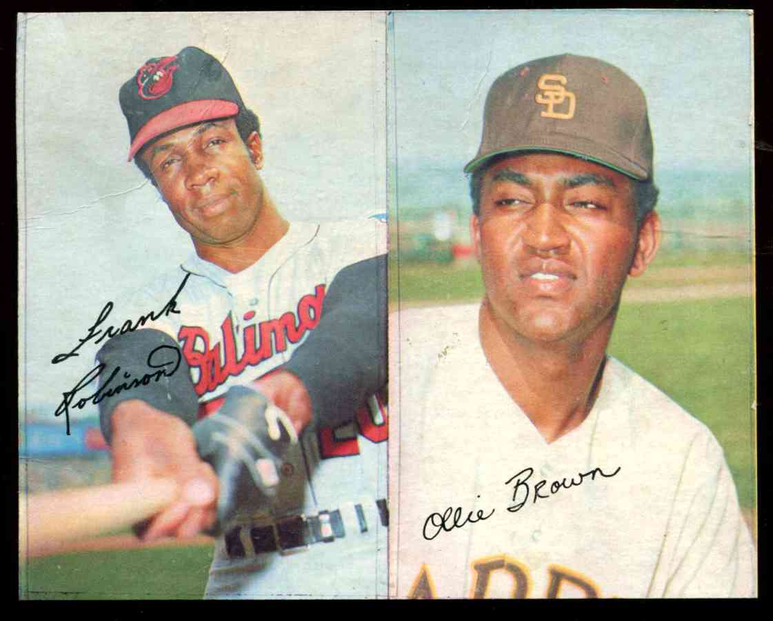 1970 Topps SUPER PROOF - Frank Robinson PANEL-of-2 w/Ollie Brown Baseball cards value