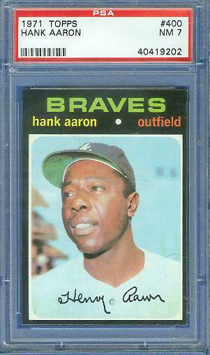 1971 Topps #400 HANK AARON [#PSA] (Braves) Baseball cards value