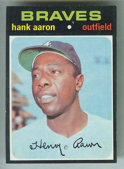 1971 Topps #400 HANK AARON (Braves) Baseball cards value