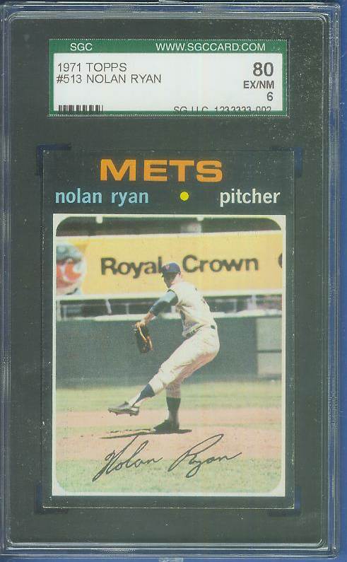 1971 Topps #513 Nolan Ryan [#sgc] (Mets) Baseball cards value