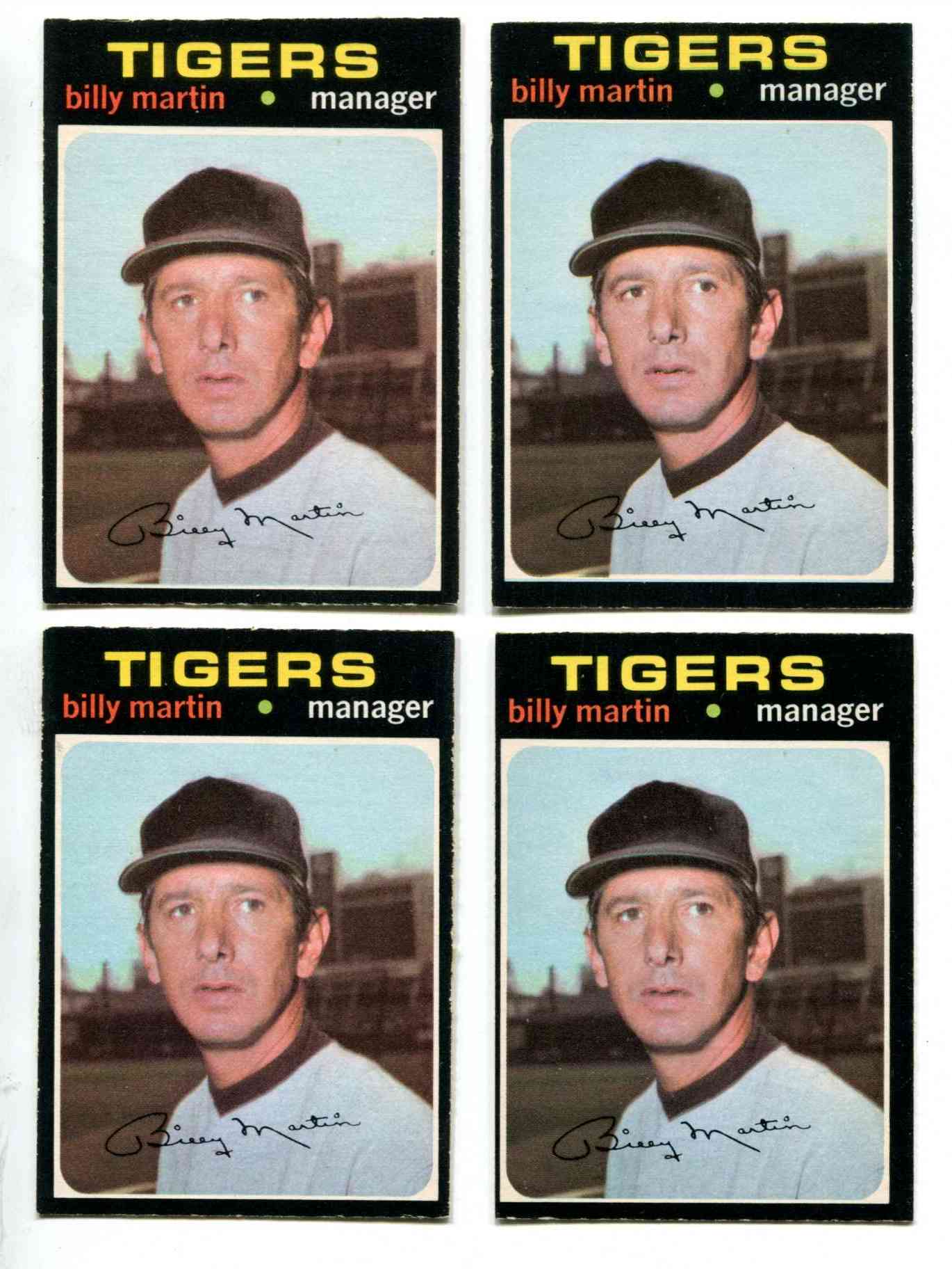 1971 O-Pee-Chee/OPC #208 Billy Martin MGR (Tigers) Baseball cards value