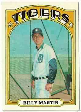 1972 Topps # 33 Billy Martin MGR (Tigers) Baseball cards value