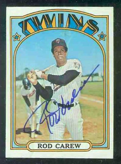 AUTOGRAPHED: 1972 Topps #695 Rod Carew SCARCE HIGH # w/PSA/DNA LOA (Twins) Baseball cards value