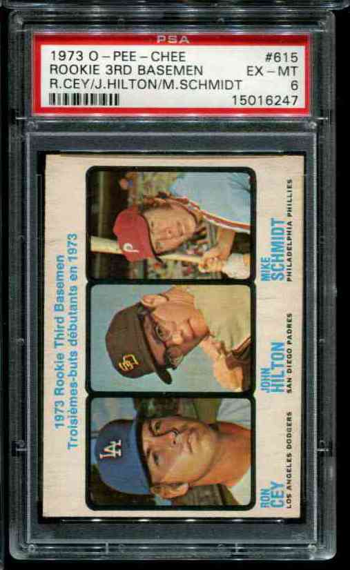 1973 O-Pee-Chee/OPC #615 Mike Schmidt ROOKIE [#psa] (w/Ron Cey) Baseball cards value