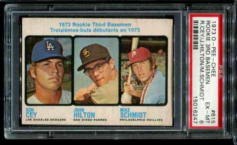 1973 O-Pee-Chee/OPC #615 Mike Schmidt ROOKIE [#psa] (w/Ron Cey) Baseball cards value