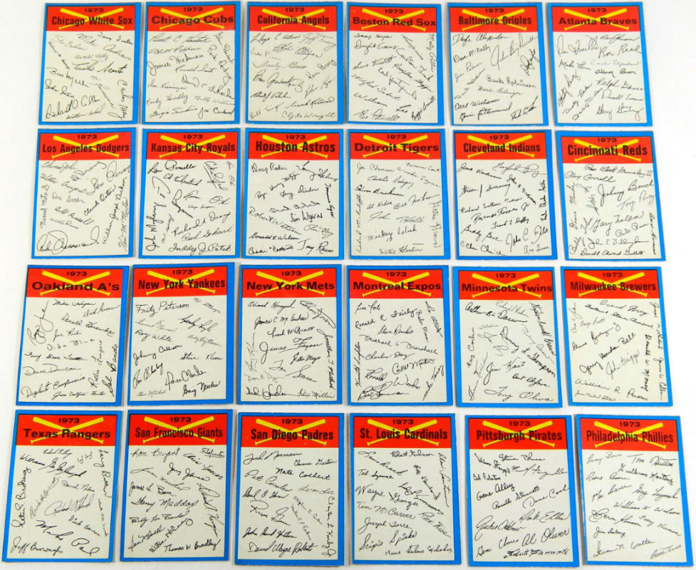 1973 O-Pee-Chee/OPC  BLUE Team Checklists - COMPLETE SET (24) Baseball cards value