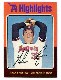 1975 Topps #  5 Nolan Ryan '74 Highlights (Astros)