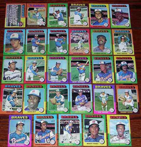  BRAVES - 1975 Topps MINI COMPLETE TEAM SET (28) Baseball cards value