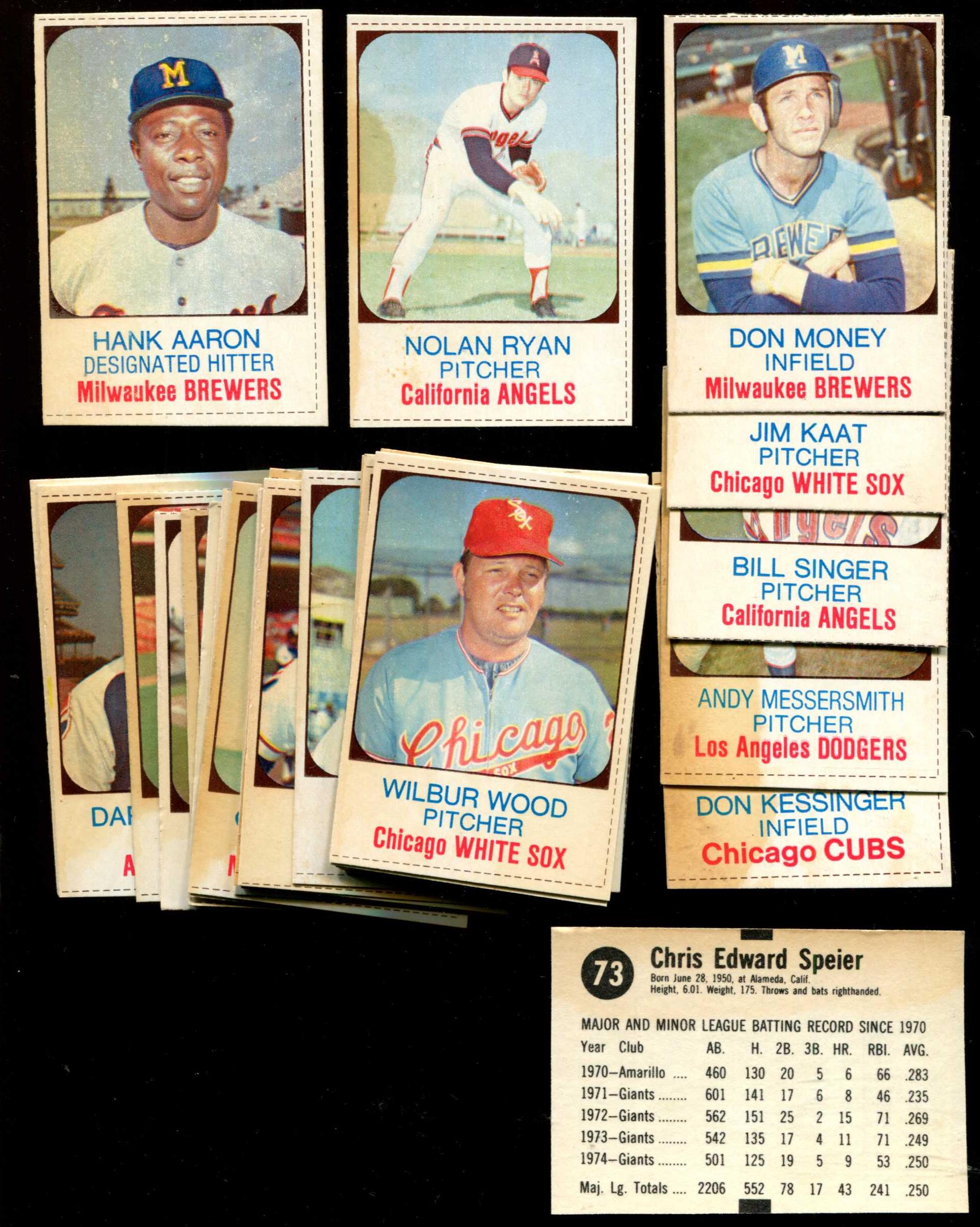 1975 Hostess TWINKIES  - Lot (32) diff. with NOLAN RYAN & HANK AARON Baseball cards value